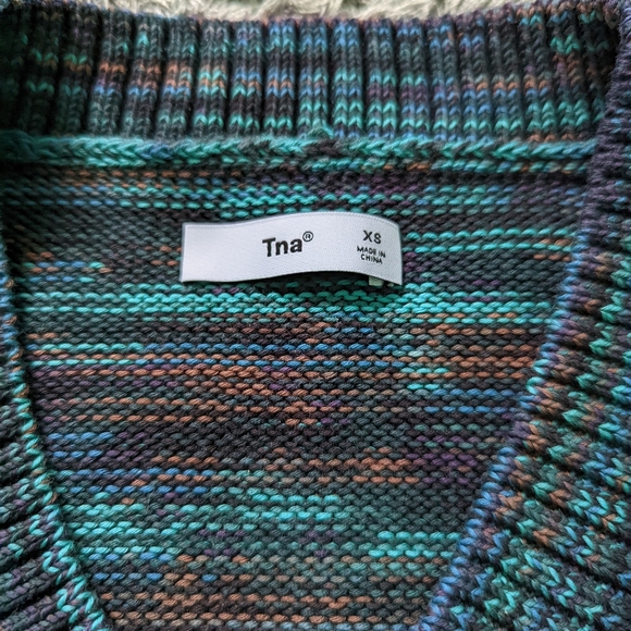 Aritzia TNA Marcy Crop Vest in Space Dye Midnight Blue XS - Picture 4 of 6